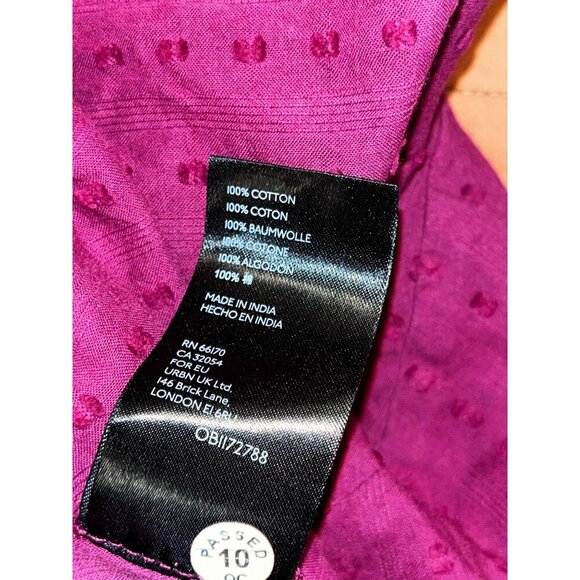 Pilcro By Anthropologie Burgundy Button-Down Embroidery Women's Blouse Size S - Picture 10 of 10